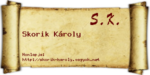Skorik Károly névjegykártya