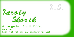 karoly skorik business card